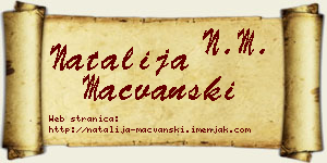 Natalija Mačvanski vizit kartica